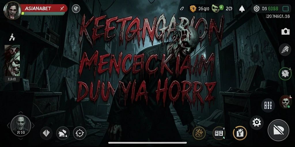 Screenshot gameplay ASIANABET menunjukkan suasana horor yang mencekam.