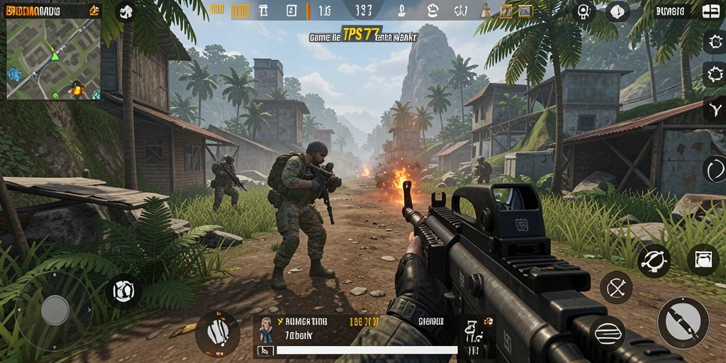 Tampilan gaming BROMO77 dengan aksi menegangkan di medan perang.