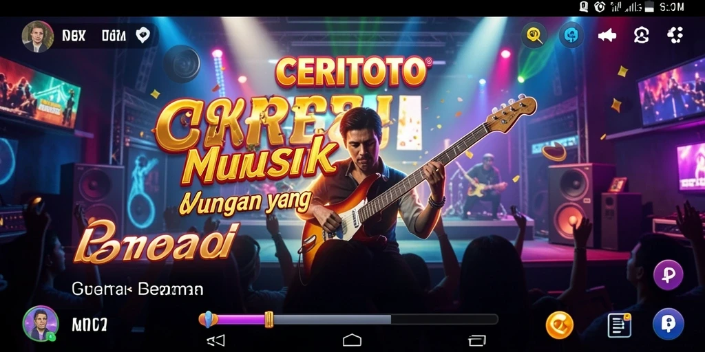 Screenshot dari gameplay CERITOTO menampilkan fitur interaktif musik.
