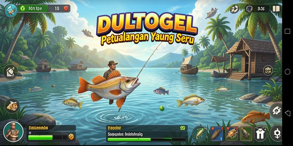 Tangkapan ikan yang besar dalam gameplay DULTOGEL.