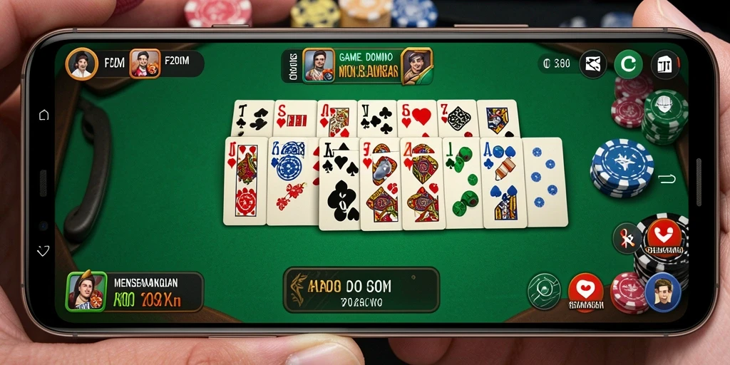 Screenshot gameplay F200M yang penuh aksi domino.