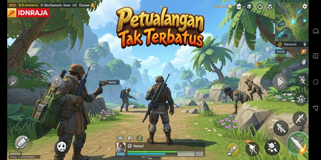 Gameplay IDNRAJA menampilkan eksplorasi dunia terbuka yang menarik.