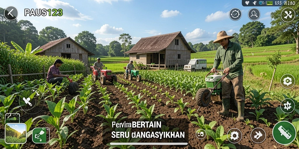 Screenshoot PAUS123 menampilkan gameplay bertani yang menyenangkan.