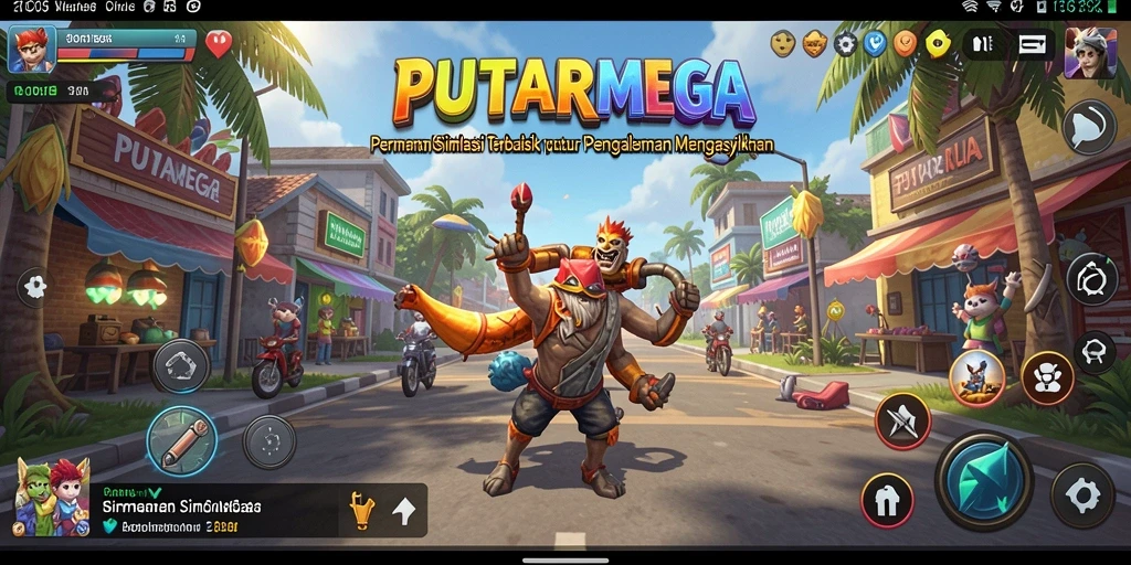 Screenshot utama PUTARMEGA menampilkan gameplay simulasi yang menarik dan interaktif.