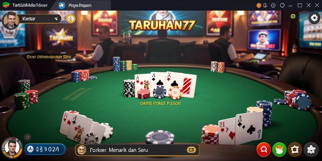 Tampilan menarik dari gameplay Poker di TARUHAN77.