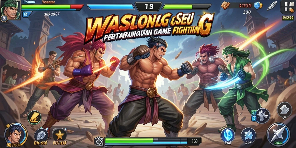 Screenshot gameplay WASLOT menampilkan aksi bertarung yang mendebarkan.